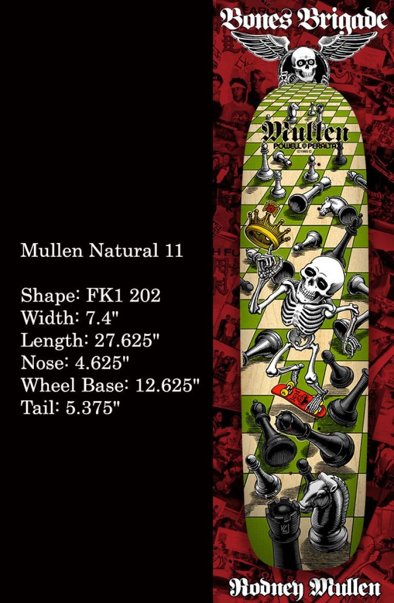 Bones Brigade Series 11 Mullen Reissue Skateboard Deck Natural - Image 2