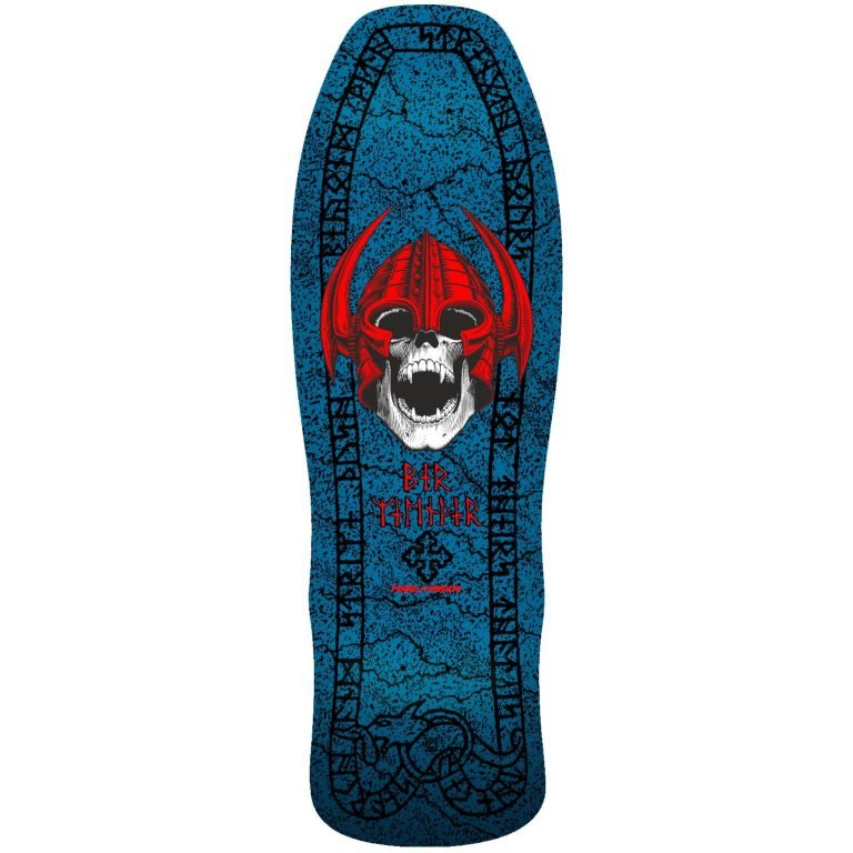 *WARPED AS HELL* POWELL REISSUE WELINDER NORDIC SKULL REISSUE DECK 9.625″ X 29.75″ BLUE