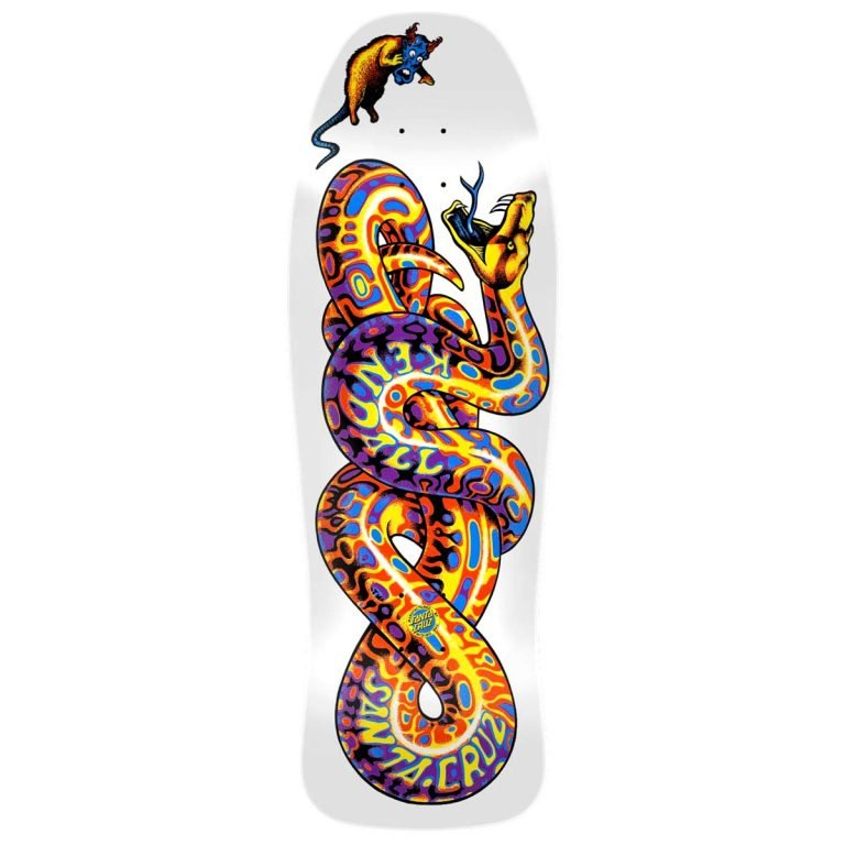 SANTA CRUZ KENDALL SNAKE REISSUE DECK 9.975″ X 30.125 WHITE