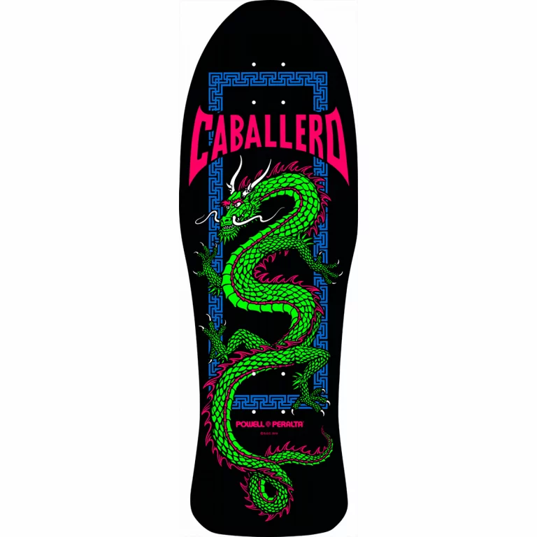 Powell Peralta Caballero Chinese Dragon Reissue Skateboard Deck Blacklight