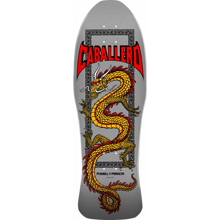 Powell Peralta Caballero Chinese Dragon Reissue Skateboard Deck Silver