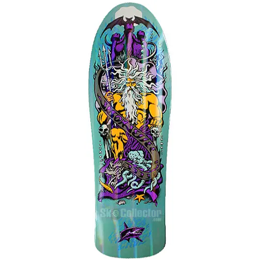 Santa Cruz Jessee Neptune Bat 30th Anniversary Reissue Deck Aqua Prism